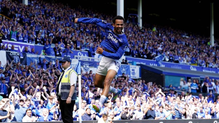 Everton Toffee Lady handing out candy in front of kick-off