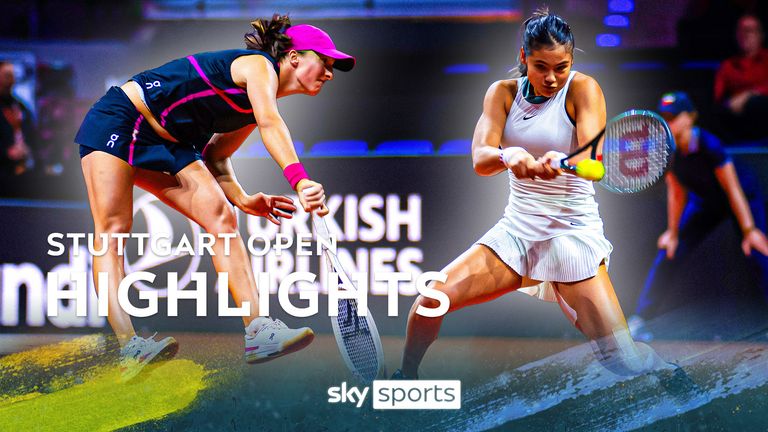 The highlights of the Stuttgart Open Quarter final between Emma Raducanu and Iga Swatek.