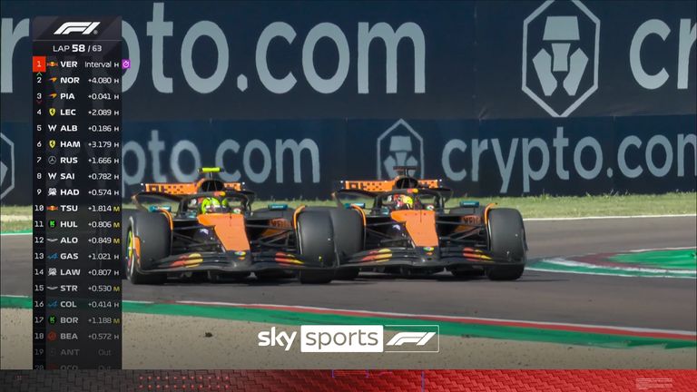 Lando Norris just passes teammate Oscar Piastri to take the number two under Emilia Romagna Grand Prix.
