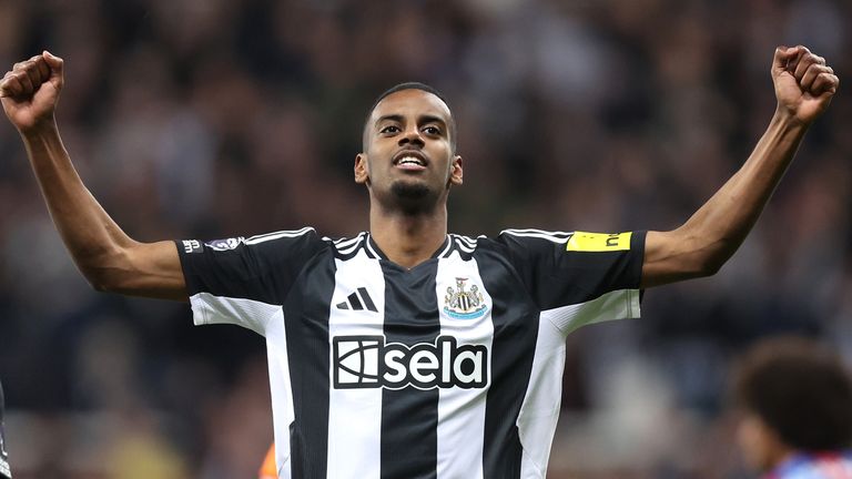 Alexander Isak put Newcastle 5-0 up against Crystal Palace in the second half