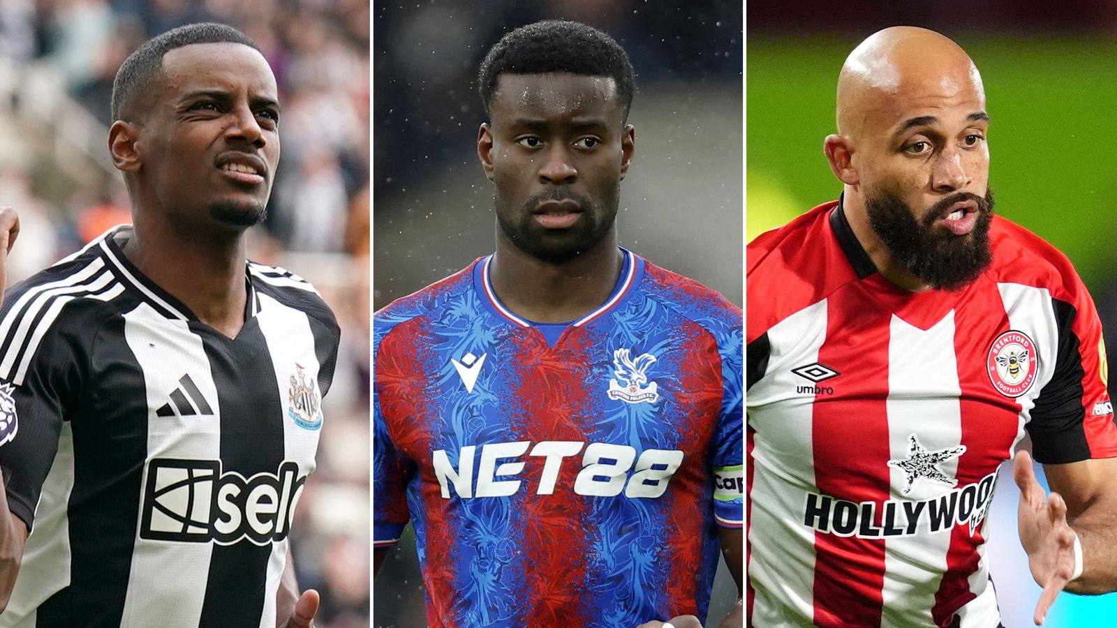 Alexander Isak, Marc Guehi and Bryan Mbeumo