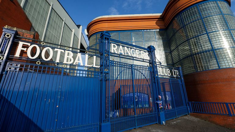 Glasgow, Scotland - April 23: A general view of Ibrox Stadium, April 23, 2025, in Glasgow, Scotland. (Photo by Craig Williamson / SNS Group)
