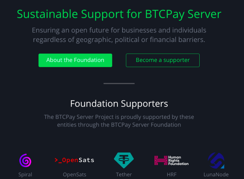 BTCPAY -SERVER: The backbone of Bitcoin Commerce, 2025 2 BTCPAY server is supported by different philanthropic and for-profit organizations