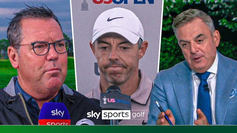 Rich Beem and Paul McGinley respond to McIlroy, who jumps with media tasks.